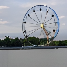 generated: a view of the Milllenium Wheel from the Thames #6